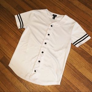 White/ black Full button baseball jerseys shirt